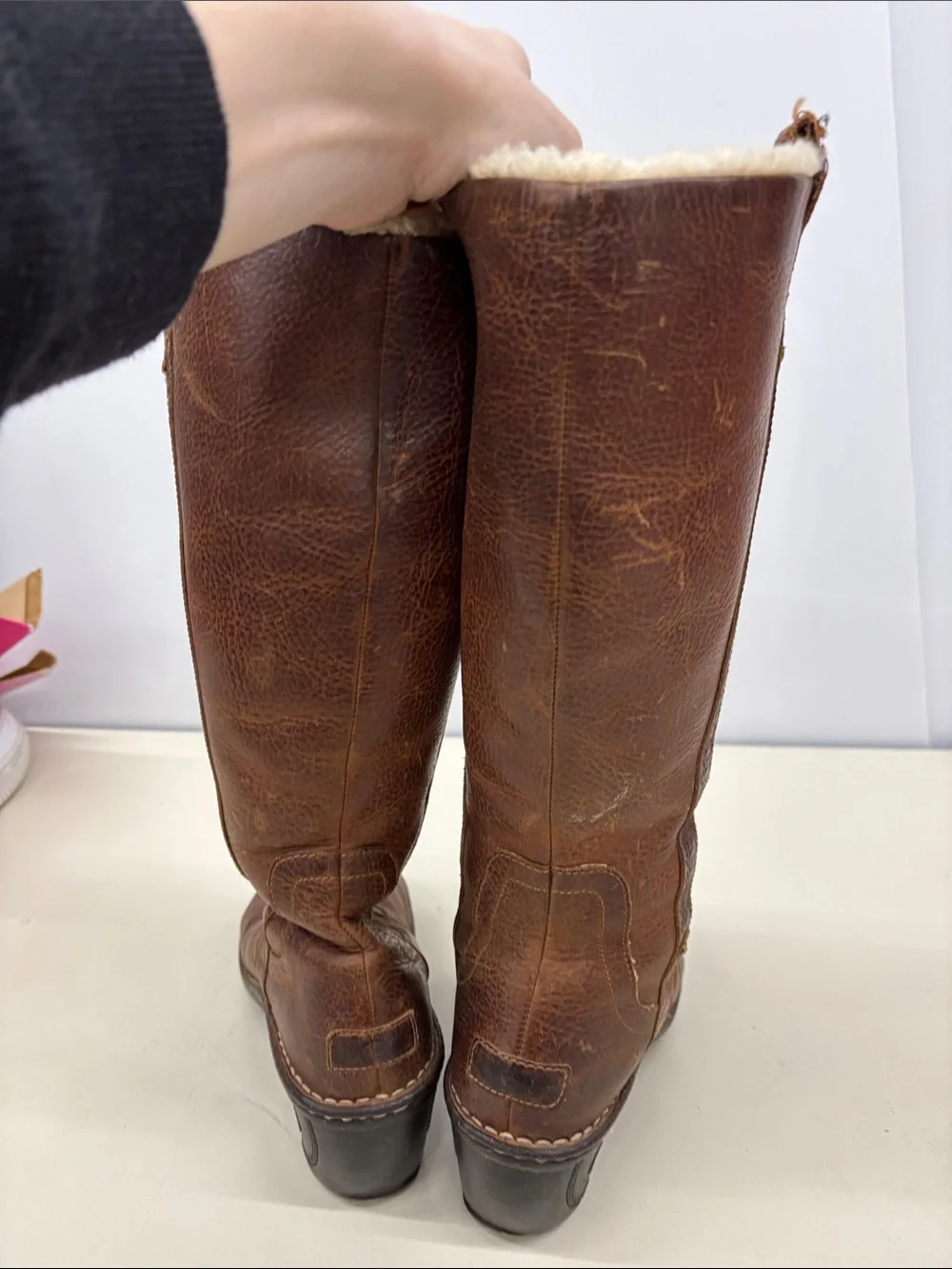 UGG Hartley Leather Wedge Boots